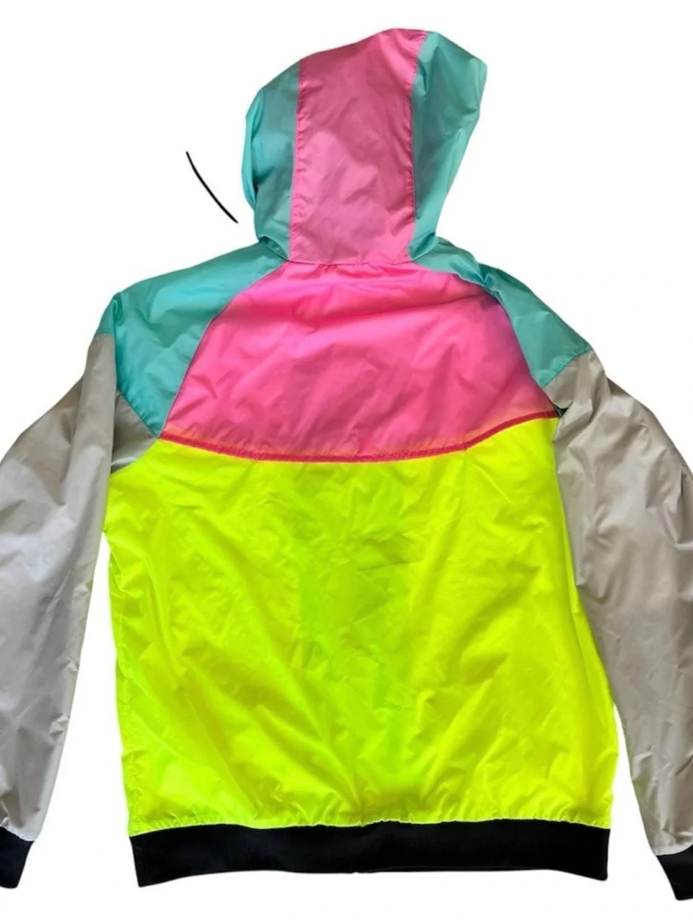 Nike men’s Heritage Windrunner Men's zip breaker Jacket neon yellow pink Sz L